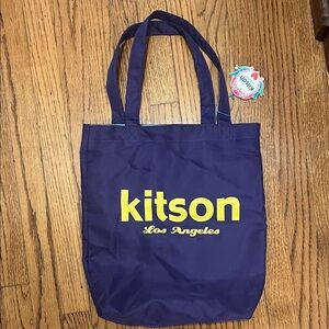 Kitson Los Angeles Navy Tote with Yellow Text